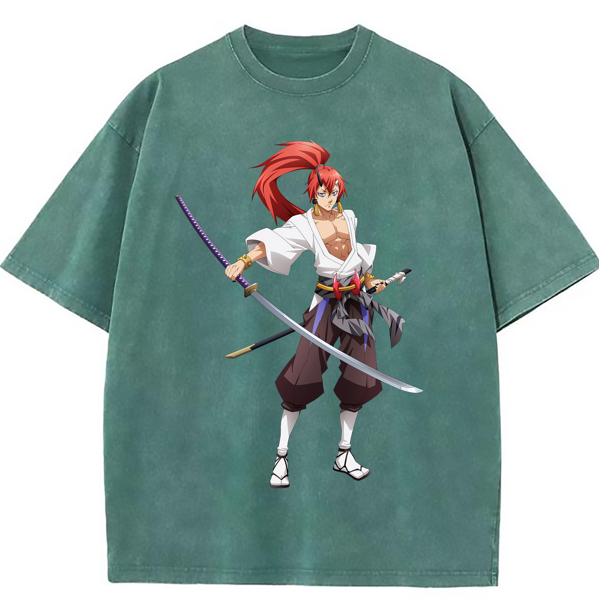 （画像用） 転スラ Regarding Reincarnated to Slime 綿100% ヴィンテージ風 半袖Tシャツ（フロントプリント）